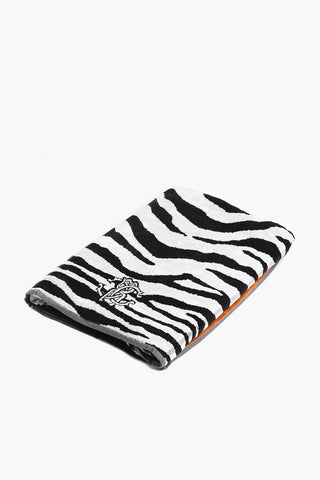 HOME 95x180cm zebra patterned sponge bath sheet