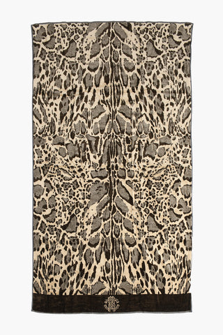 HOME telo bagno in cotone stampa animalier 95x180cm