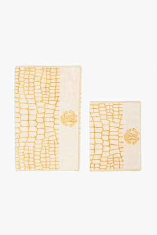 HOME crocodile patterned terry 1+1 towels