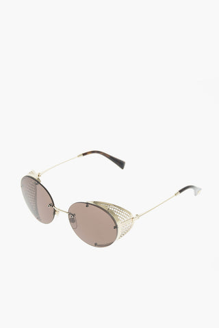 round sunglasses with perforated details