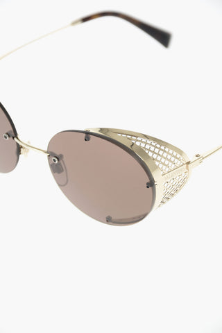 round sunglasses with perforated details