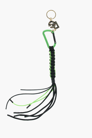 braided keychain with logo pendant