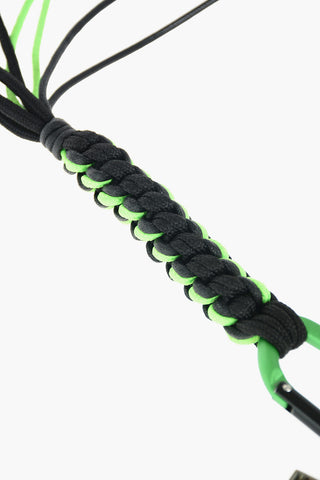 braided keychain with logo pendant