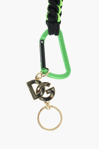 braided keychain with logo pendant