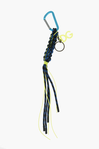 braided keychain with logo pendant
