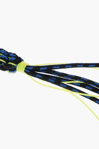 braided keychain with logo pendant