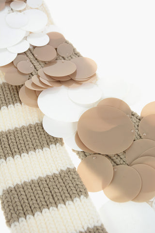two-tone cashmere scarf with sequins