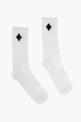 logo embroidered stretch cotton socks