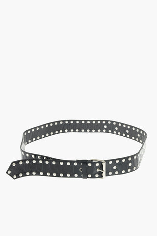 50mm leather belt with studs