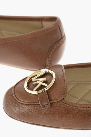 Ballerine LILLIE in Pelle con Logo in Metallo