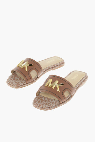 Slippers KIPPY in Pelle con Logo in Metallo
