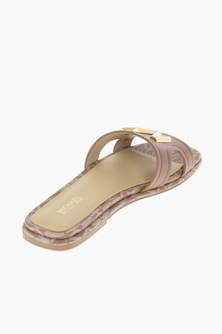 Slippers KIPPY in Pelle con Logo in Metallo