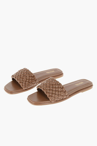 Braided Motif AMELIA Leather Slippers