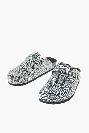 LOVE MOSCHINO sandali BIRKI30 bicolore con stampa logo