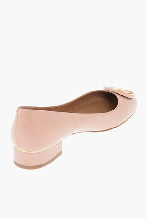 Front Logo Textured Leather Ballet Flats 2.5cm