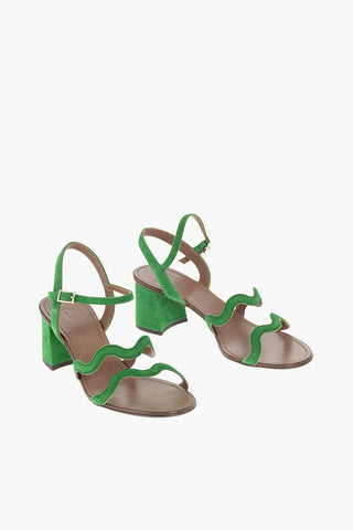 Sandali in Suede con Cinturino alla Caviglia 6cm