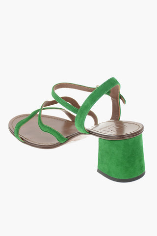 Sandali in Suede con Cinturino alla Caviglia 6cm