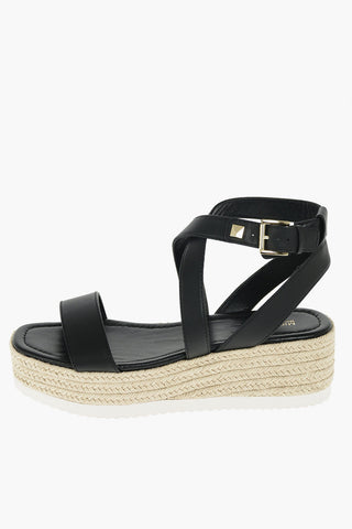 Raffia Wedge LOWRY Leather Sandals 7cm
