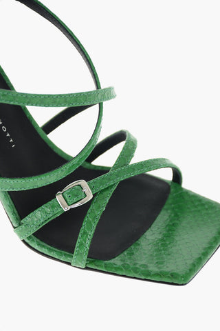Sandali VANILLA in Pelle Stampa Rettile 10cm