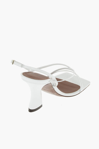 Sandali Slingback in Pelle con Tacco a Rocchetto 7cm
