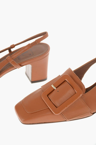 Squared Toe Slingbacks with Buckle 5cm