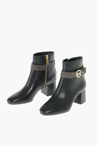 Stivaletti in Pelle ABIGAIL con Cinturino Monogram 6cm