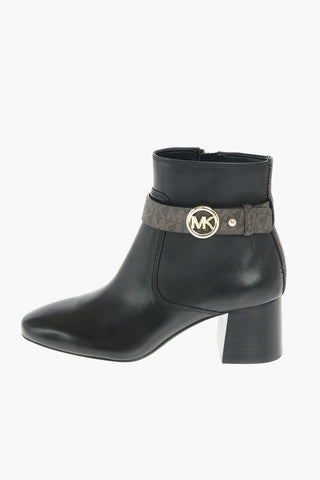 Stivaletti in Pelle ABIGAIL con Cinturino Monogram 6cm