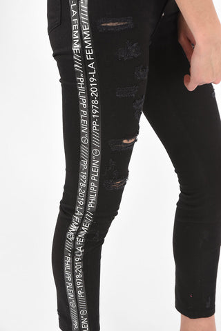 Jeans STRIPE a Vita Alta con Bande Logate