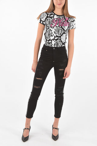Jeans STRIPE a Vita Alta con Bande Logate