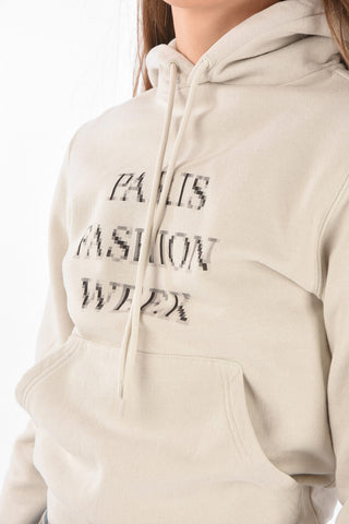 Felpa in Cotone PARIS FASHION WEEK con Cappuccio