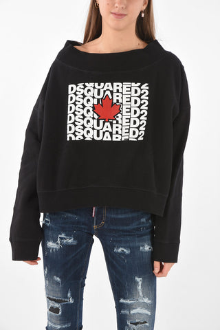 Boat Neck Sweatshirt with Print
