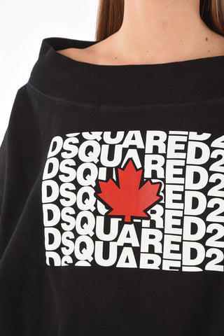 Boat Neck Sweatshirt with Print