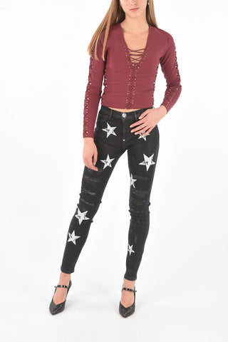 Printed TACSY Denims with Sequins