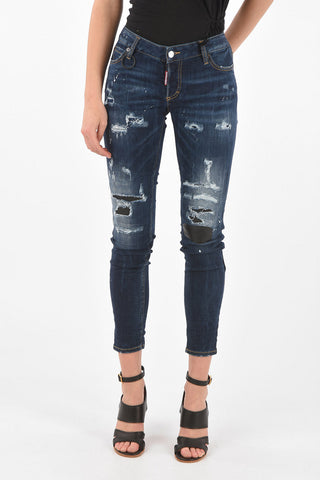 Jeans JENNIFER in Denim Distressed con Borchie