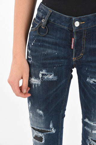 Jeans JENNIFER in Denim Distressed con Borchie