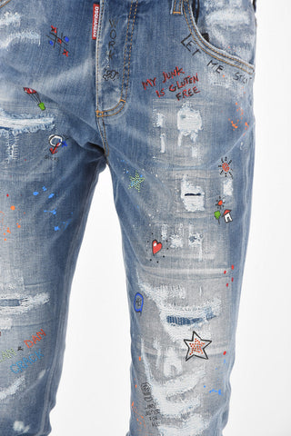 Jeans SKINNY DAN con Decorazione Graffiti