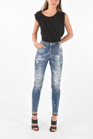 Graffiti Embellished SKINNY DAN Jeans