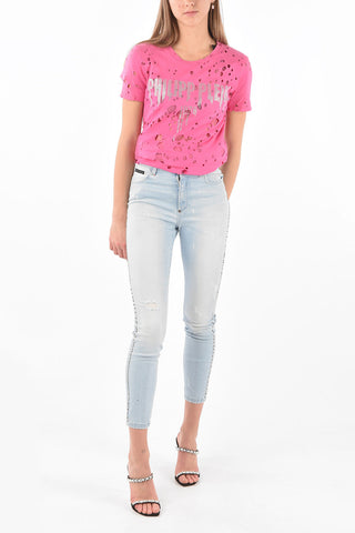 Light Wash IT MELTS Studded Denims