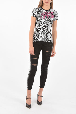 Crew Neck Python Printed T-Shirt