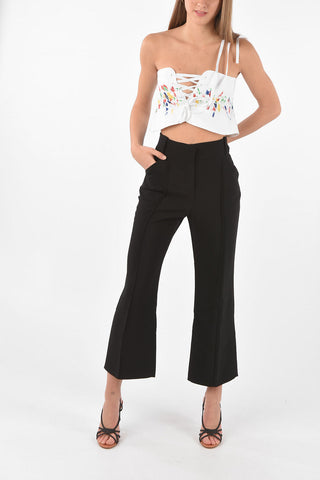 2 Pocket Front Pleated Flared Pants