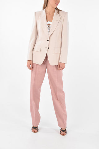 2 Button Peak Lapel Virgin Wool Blazer