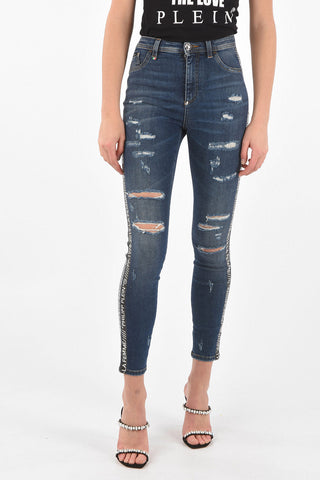 Jeans STRIPE a Vita Alta con Bande Logate