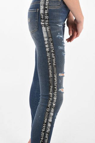 Jeans STRIPE a Vita Alta con Bande Logate