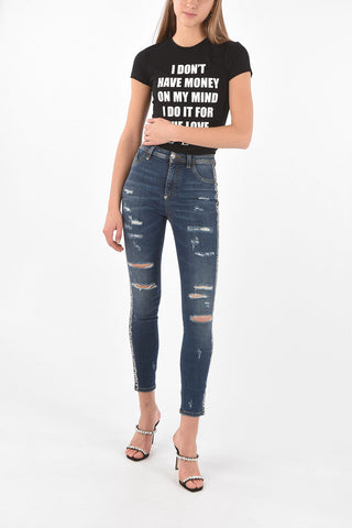 Jeans STRIPE a Vita Alta con Bande Logate