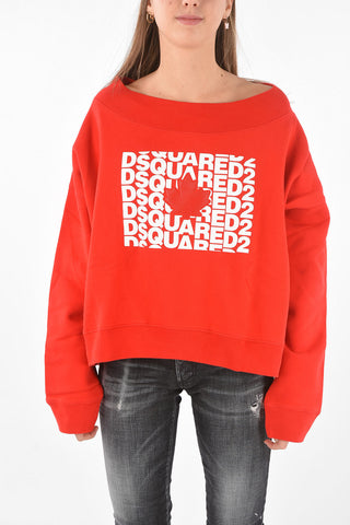 Boat Neck Sweatshirt with Print