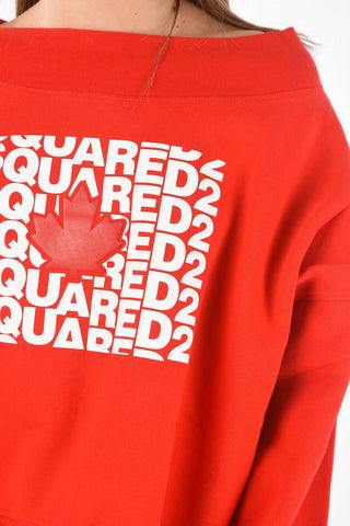 Boat Neck Sweatshirt with Print