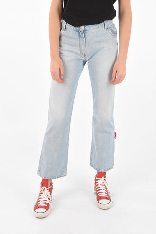 Jeans 5 Tasche a Gamba Dritta con Lavaggio Chiaro