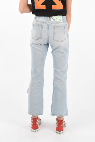 Jeans 5 Tasche a Gamba Dritta con Lavaggio Chiaro