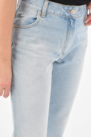 Jeans 5 Tasche a Gamba Dritta con Lavaggio Chiaro