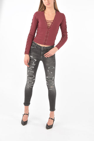 Studded Pocket GOOD MORNING GOD Denims